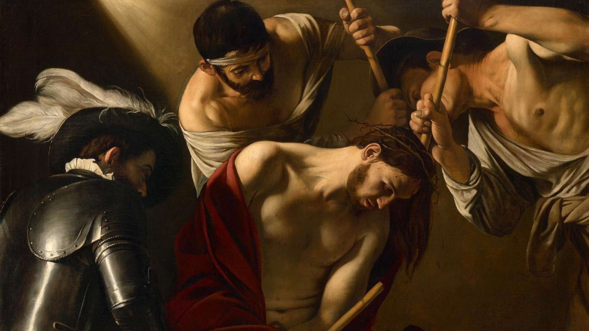Michelangelo Merisi, known as Caravaggio, The Crowning with Thorns, Circa 1601, Oil on canvas | &copy; KHM-Museumsverband