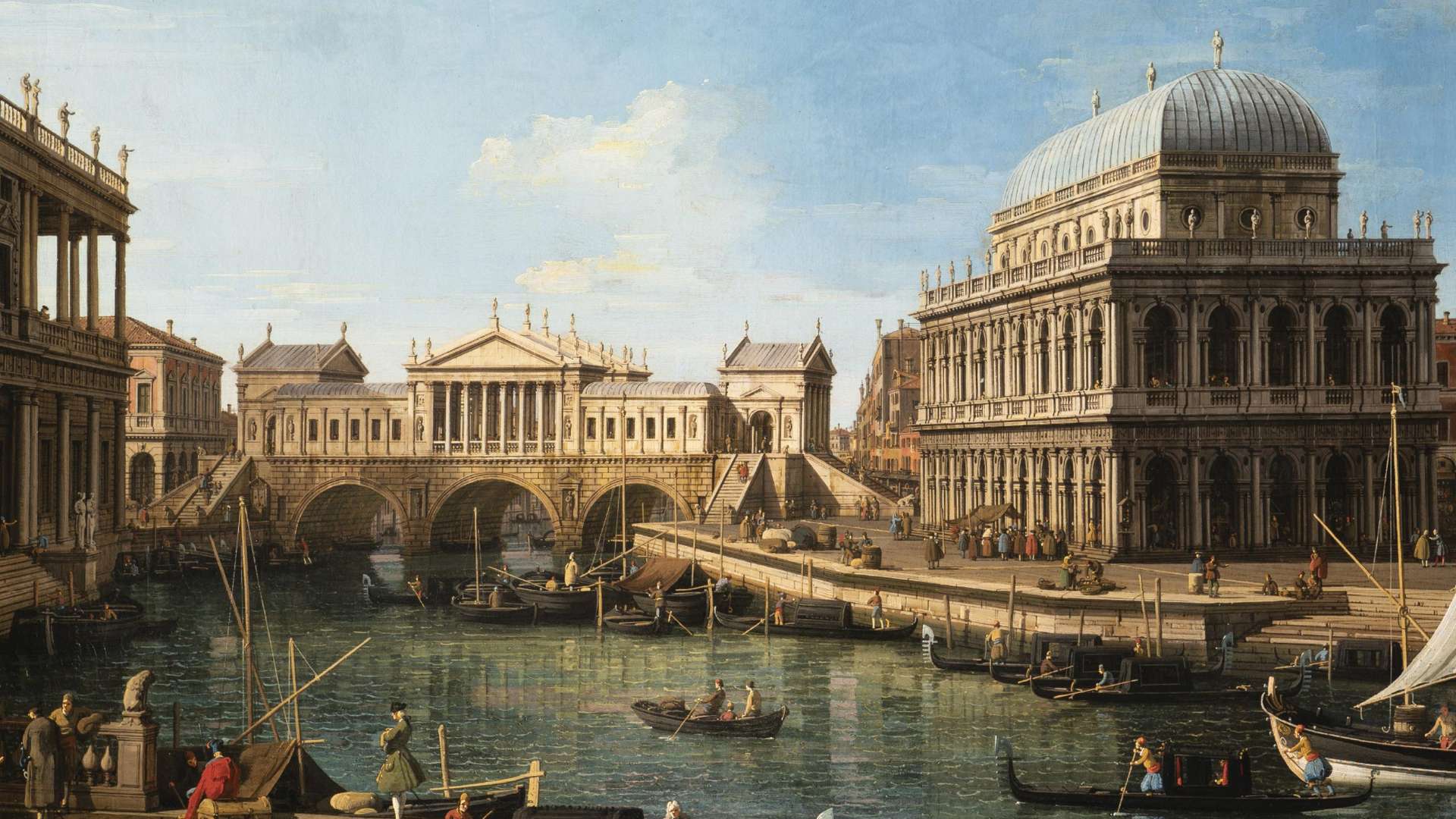 Giovanni Antonio Canal, The Rialto Bridge Project edited by Andrea Palladio, 18th century, Oil on canvas, Civic Museums of Bassano