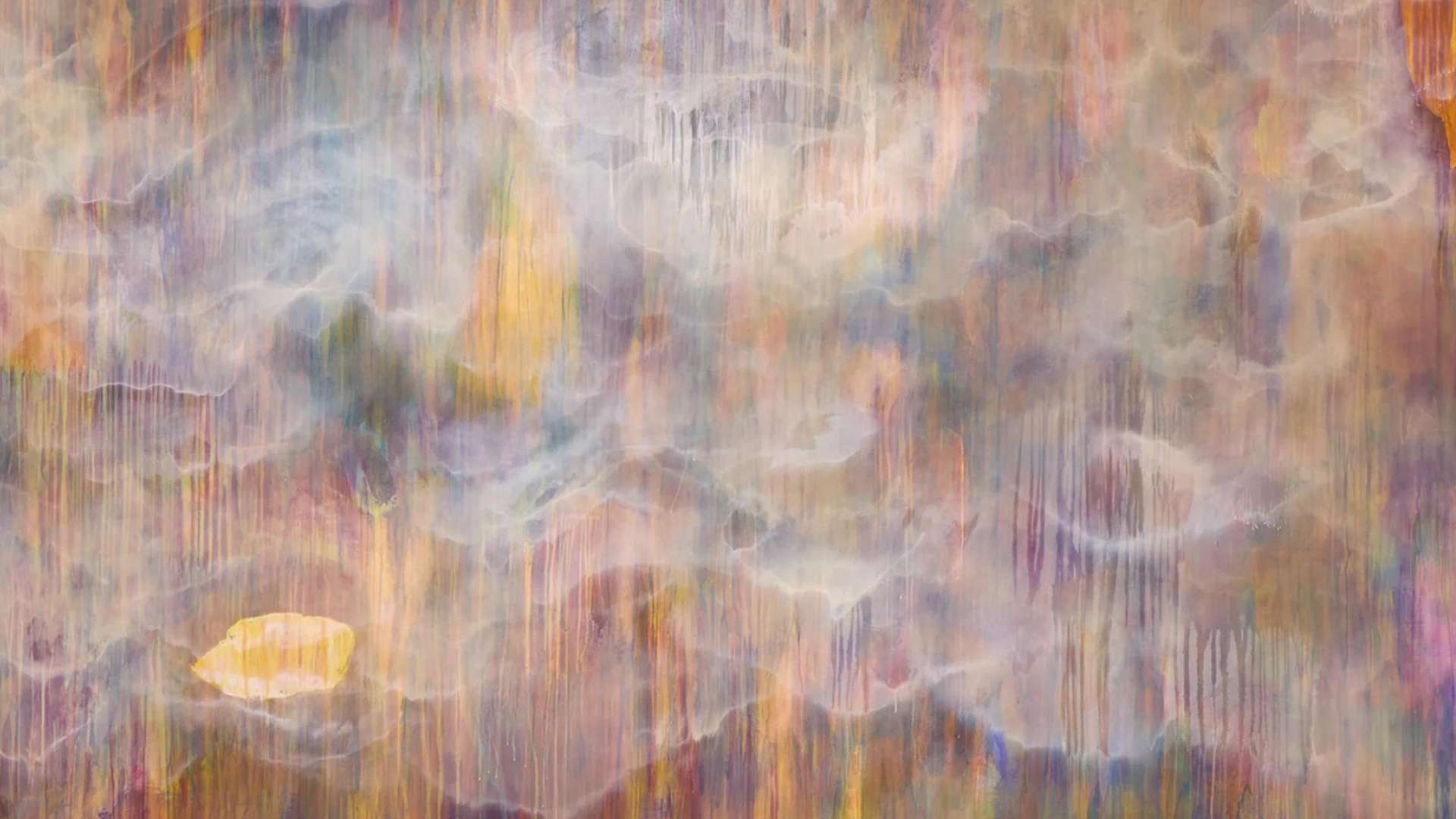 Thu-Van Tran, The colors of grey, 2023, Linen canvas, chalk and lime, light cadmium orange pigments, dark magenta, marine purple, phthalo green, ultramarine blue, titanium white, 320 &times; 750 cm | &copy; Thu-Van Tran