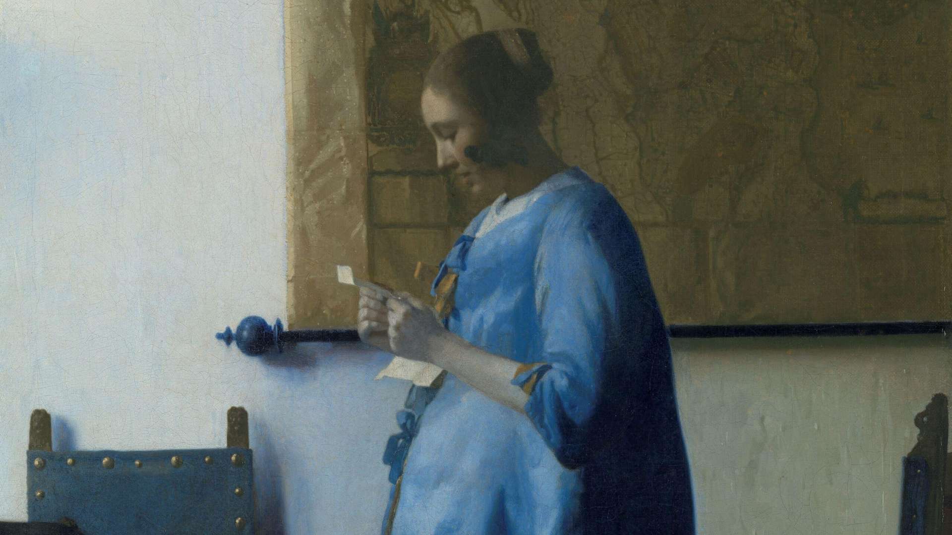 Johannes Vermeer, Woman in Blue Reading a Letter, Circa 1663, Oil on canvas, 46.5 &times; 39 &times; 6.5 cm, Inv. SK-C-25, Amsterdam, Rijksmuseum | Courtesy Rijksmuseum
