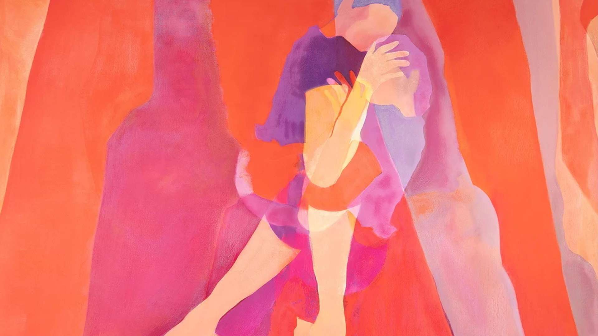 Rebecca Bernau, Farewell, 2024, Acrylic and oil pastel on canvas | Courtesy Rebecca Bernau / Whitestone Gallery Beijing