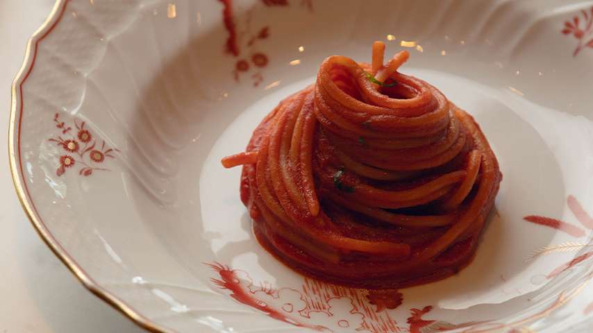 Bvlgari Resort Dubai - Il Ristorante Niko Romito Spaghetti e Pomodoro