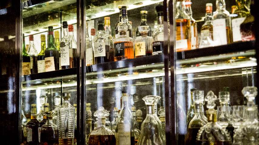 Our spirits on display in the Spirit Room at The Bvlgari Hotel London Our spirits on display in the Spirit Room at The Bvlgari Hotel London