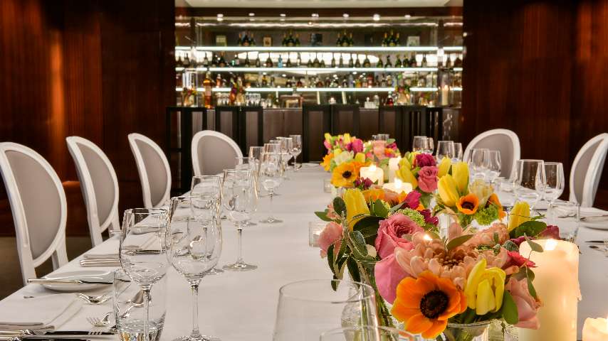 A detail of the table in the Ballroom at The Bvlgari Hotel London